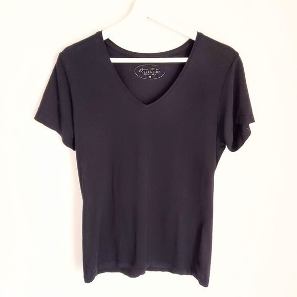 Laura Torelli Black V-Neck Tee Size M - Picture 1 of 3